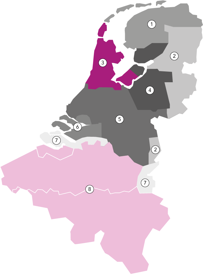 Gebiedsindeling Benelux